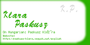 klara paskusz business card